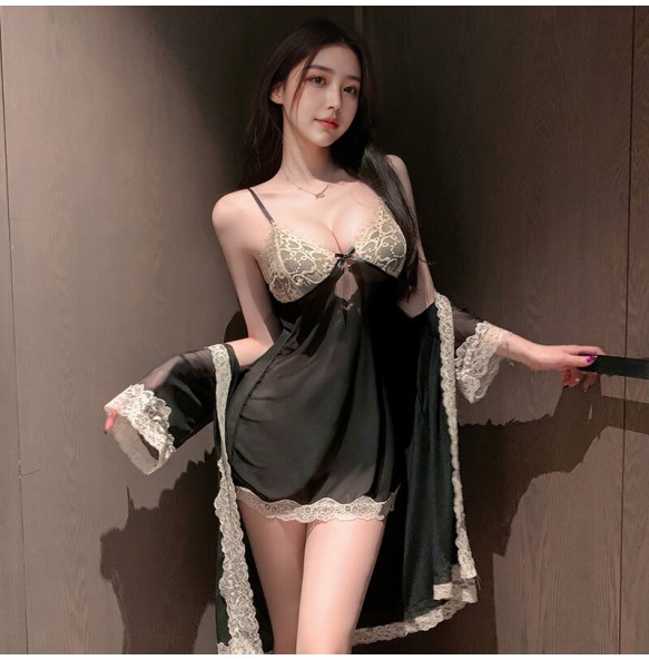 FEE ET MOI - Midnight Diary See-Through Lingerie Set (Black)